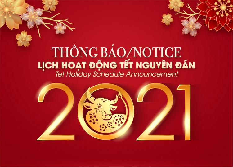 TET HOLIDAY 2021 SCHEDULE ANNOUNCEMENT