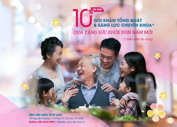 QUÀ TẶNG SỨC KHỎE ĐÓN NĂM MỚI | ƯU ĐÃI 10% GÓI KHÁM SỨC KHỎE TỔNG QUÁT & SÀNG LỌC CHUYÊN KHOA
