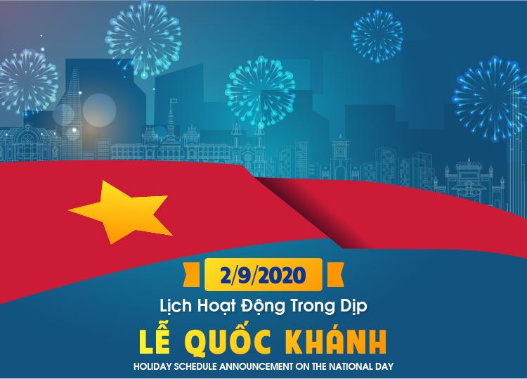 HOLIDAY SCHEDULE ANNOUNCEMENT ON THE NATIONAL DAY 2020