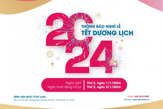 THÔNG BÁO NGHỈ TẾT DƯƠNG LỊCH 2024