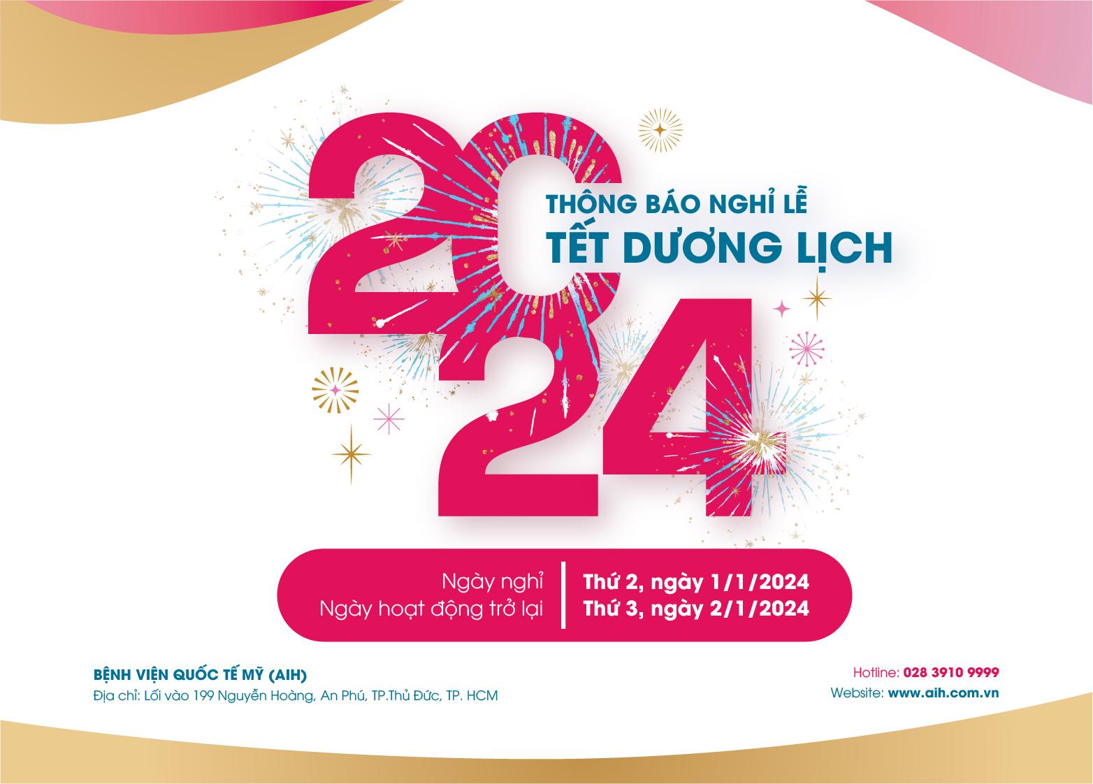 THÔNG BÁO NGHỈ TẾT DƯƠNG LỊCH 2024
