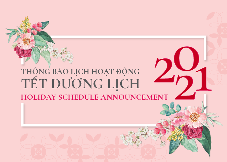 HAPPY NEW YEAR 2021 | HOLIDAY SCHEDULE ANNOUNCEMENT