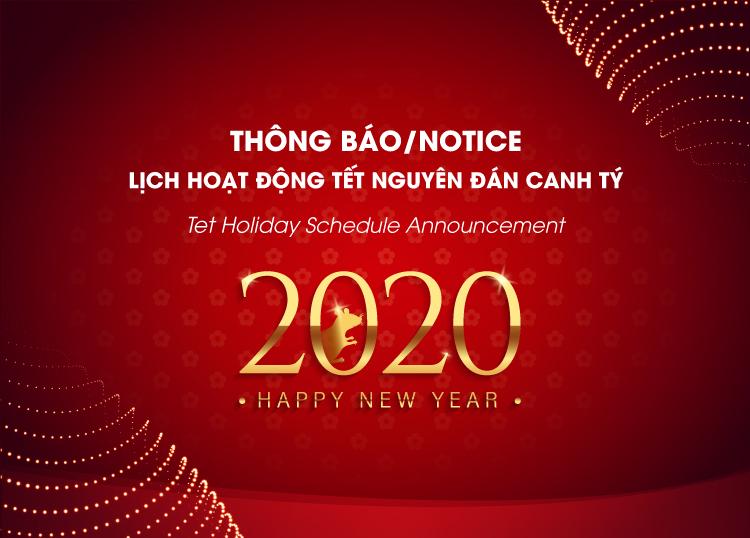 TET HOLIDAY 2020 SCHEDULE ANNOUNCEMENT