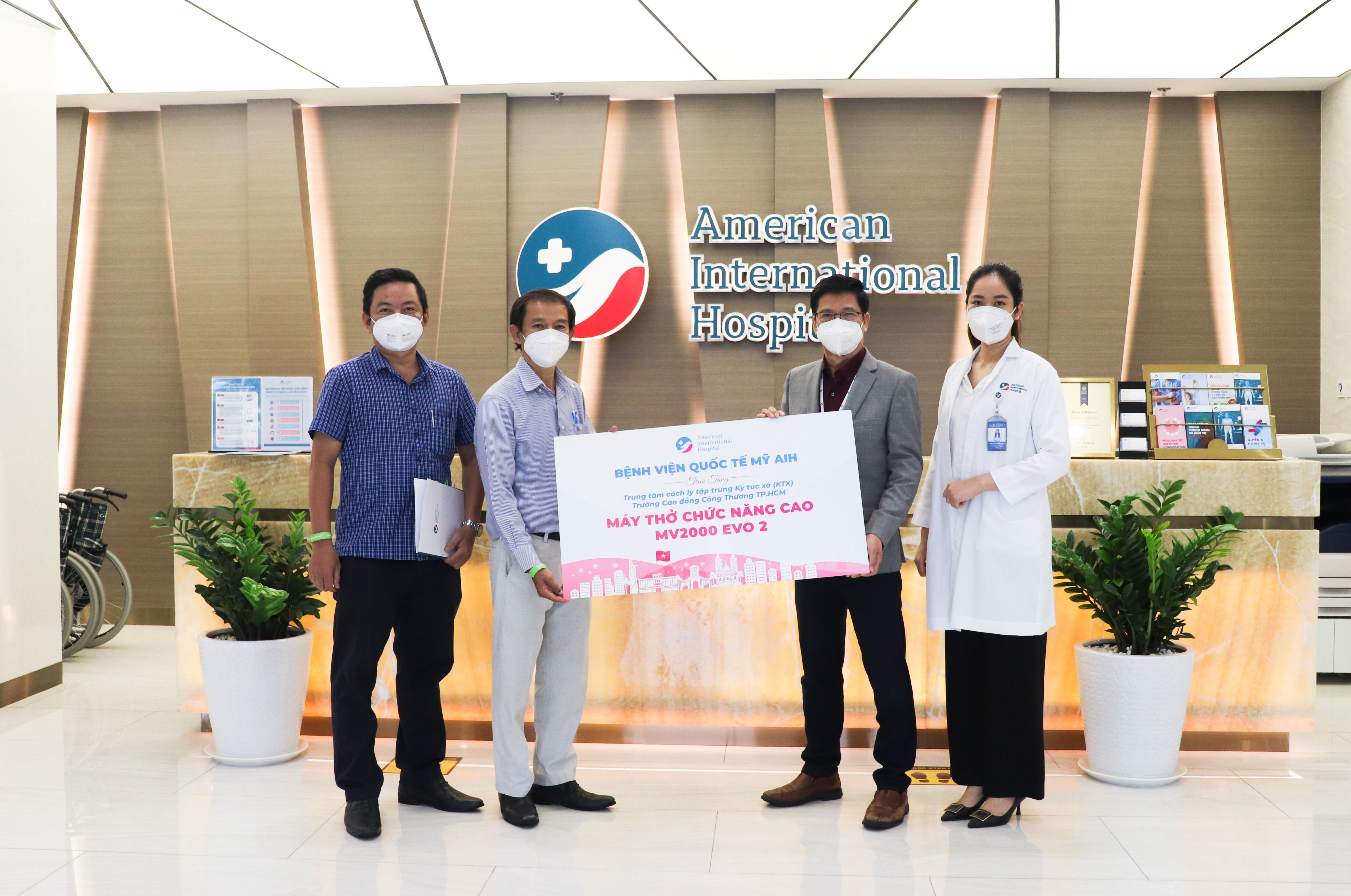 BỆNH VIỆN QUỐC TẾ MỸ (AIH) TRAO TẶNG MÁY THỞ, TIẾP SỨC CHO CÁC BỆNH NHÂN NHIỄM COVID-19