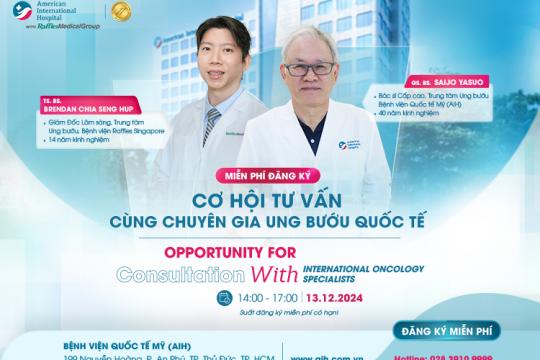 OPPORTUNITY TO CONSULT WITH INTERNATIONAL ONCOLOGY SPECIALIST AT AIH ONLY ON DECEMBER 13, 2024